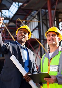 two men on construction site